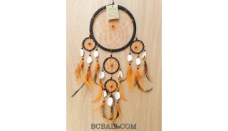 hawaii style dream catcher sea shells feather five circle handmade